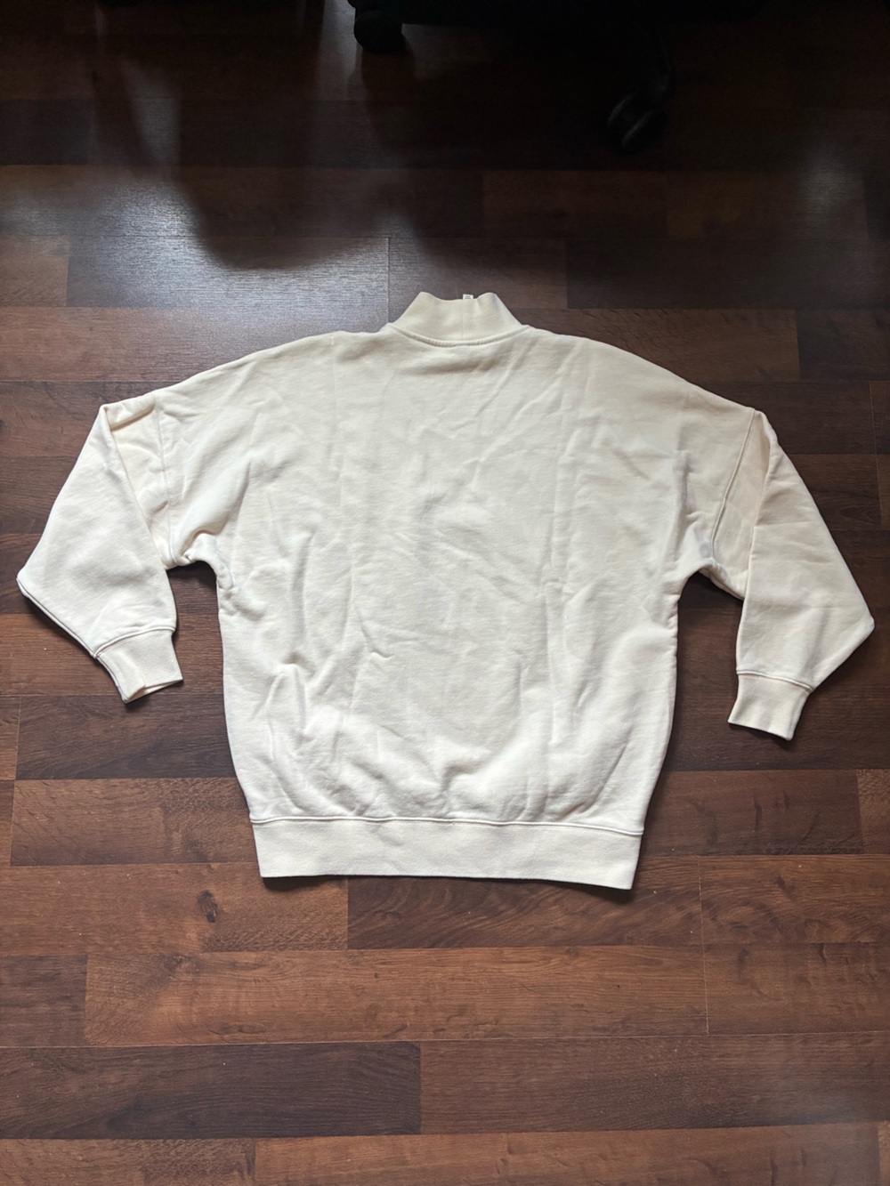 Butter Cream Mock Neck Sweater - Minimal Casual Pullover - Picture 2 of 6
